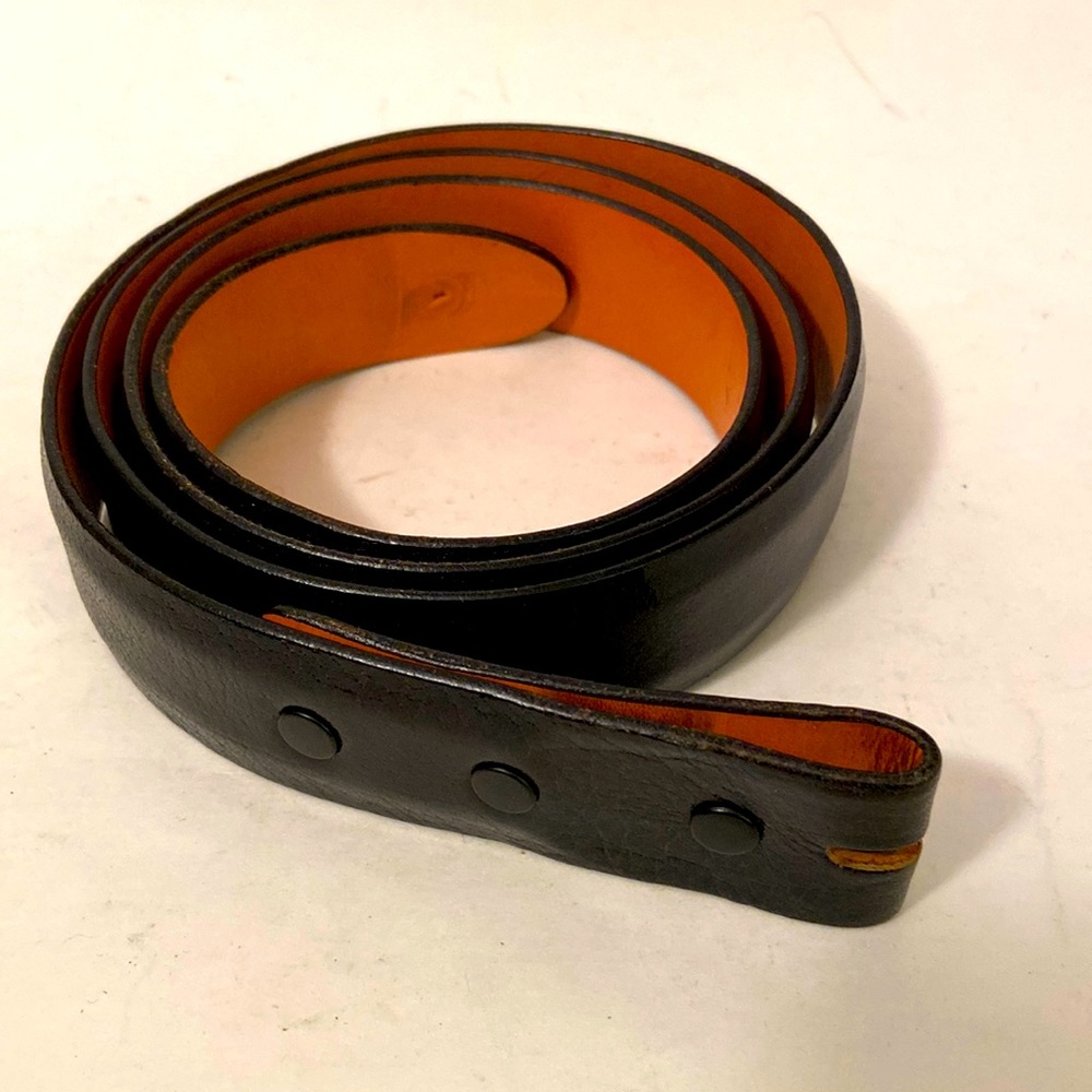 Saddlebags Belt 36 Brown /Tan Buffalo Leather STRAP Snap Closure No Buckle